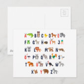 Alphabet Tiere - super niedlich! Postkarte (Vorne/Hinten)