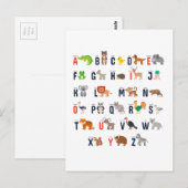 Alphabet Tiere - super niedlich! Postkarte (Vorne/Hinten)