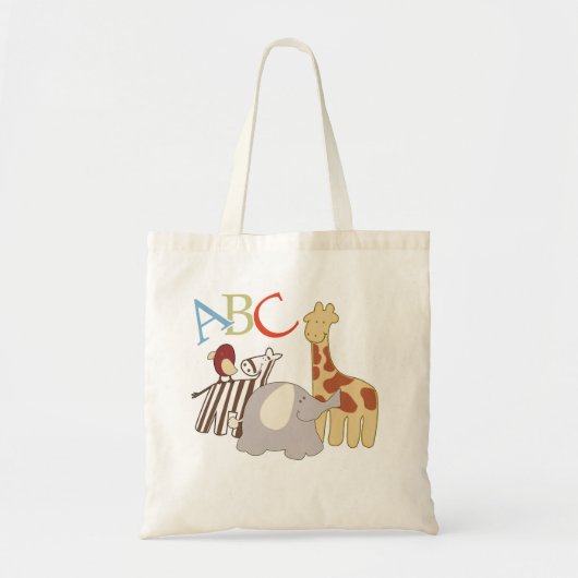 Alphabet Tiere Tote Tasche mit ABC-Buchstaben (Vorne)