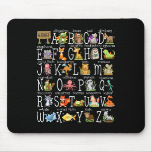 Alphabet Tiere Zurück zur Schule Pre-k Kindergarte Mousepad