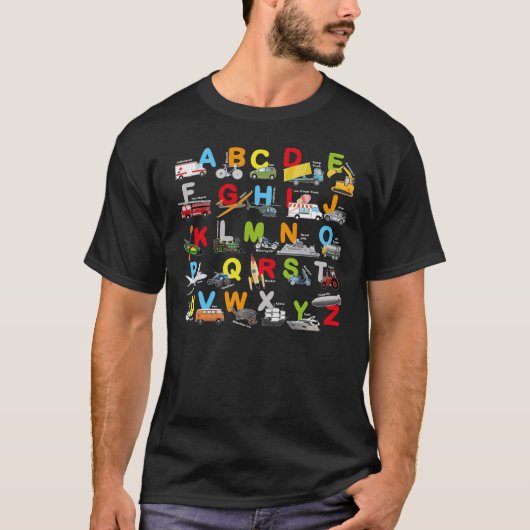 Alphabet Transport Lernen ABC Car Bus T-Shirt (Vorderseite)