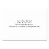 Alphabet-Tutorial-Karte in Großbuchstaben Gelb Tischnummer (Rückseite)