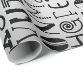 Alphabet Typografy Specialty Gift Wrap Geschenkpapier (Rolleneckpunkt)