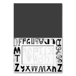 Alphabet Typografy Tented Name Platzkarten Tischnummer