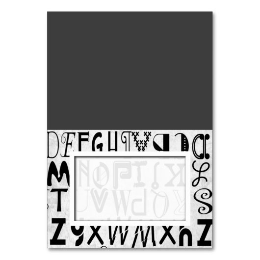 Alphabet Typografy Tented Name Platzkarten Tischnummer (Vorderseite)