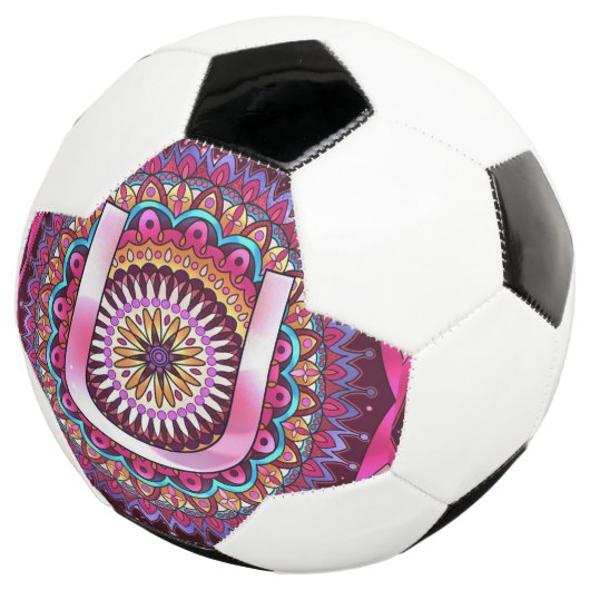 Alphabet U mandala Fußball (Dreiviertel)