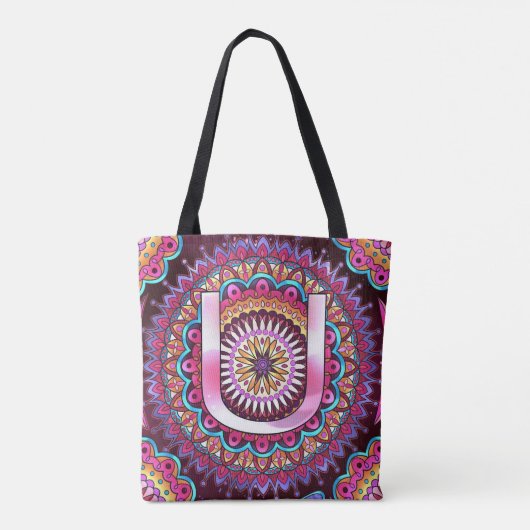 Alphabet U mandala Tasche (Rückseite)