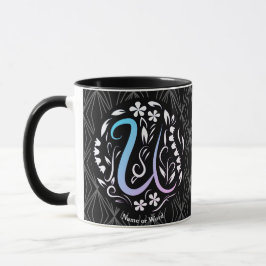 Alphabet U Monogram Handwriter-Foto Tasse