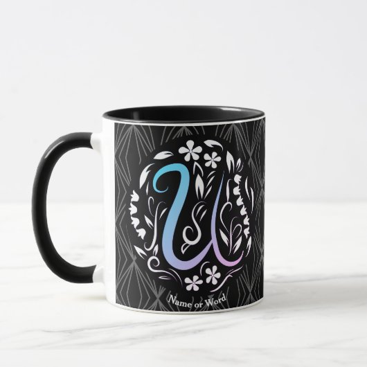 Alphabet U Monogram Handwriter-Foto Tasse (Links)