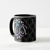 Alphabet U Monogram Handwriter-Foto Tasse (Vorderseite Links)