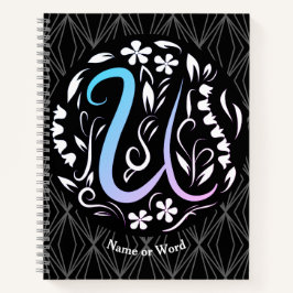 Alphabet U Monogram Handwriting Notizblock