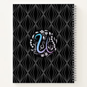 Alphabet U Monogram Handwriting Notizblock (Rückseite)