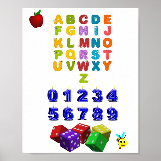 Alphabet und Anzahl Poster (Vorne)