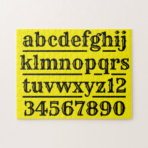 Alphabet- und numerische Entwürfe Puzzle