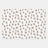 Alphabet- und Nummernmuster Geschenkpapier Set (Vorderseite)