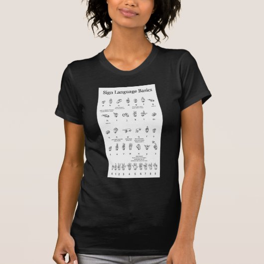 Alphabet und Zahlen der amerikanischen Gebärdenspr T-Shirt (Vorderseite)