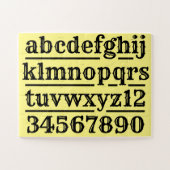 Alphabet und Zahlen entwerfen Puzzle (Horizontal)