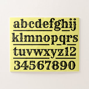 Alphabet und Zahlen entwerfen Puzzle