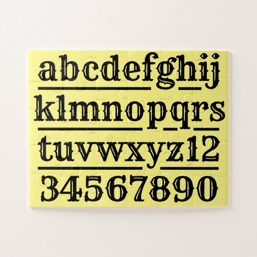 Alphabet und Zahlen entwerfen Puzzle (Horizontal)