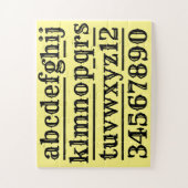 Alphabet und Zahlen entwerfen Puzzle (Vertikal)