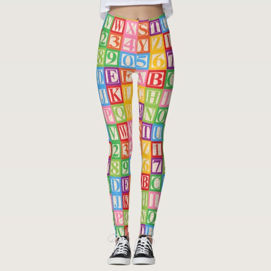Alphabet und Zahlen Leggings (Vorderseite)