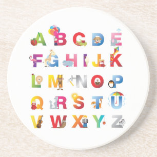 Alphabet-Untersetzer Sandstein Untersetzer