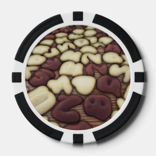 Alphabet Vanilla und Schokolade Cookies Biscuits Pokerchips