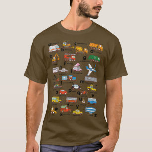 Alphabet Vehicles ABCs Lower Case Learning Teacher T-Shirt