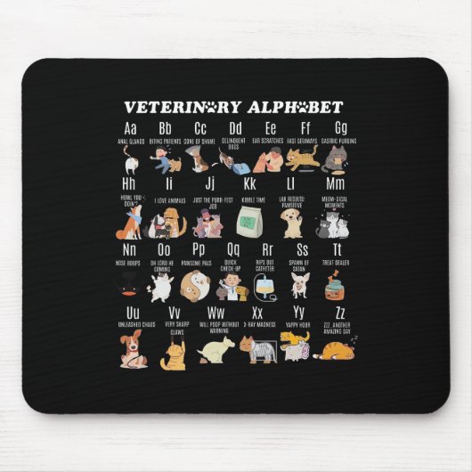 Alphabet Vet Nurse Student Sch Mousepad (Vorne)