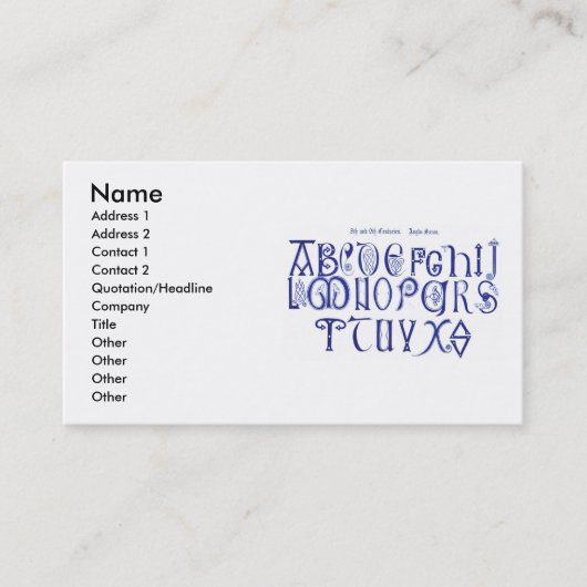 Alphabet-Visitenkarte des 9. Jahrhunderts Visitenkarte (Vorderseite)