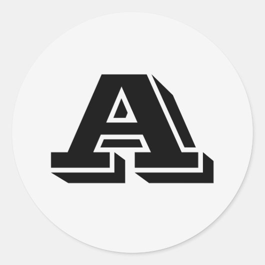 Alphabet von Janz Hauptstadt Letter A White Smoke Runder Aufkleber (Vorderseite)