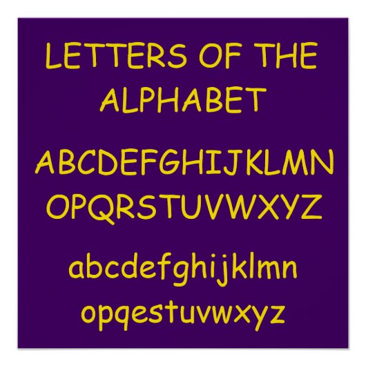 Alphabet von Janz Lila ABCs Poster (Vorderseite)