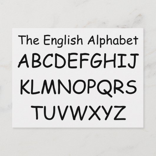 Alphabet von Janz White Smoke ABCs Postkarte (Vorderseite)