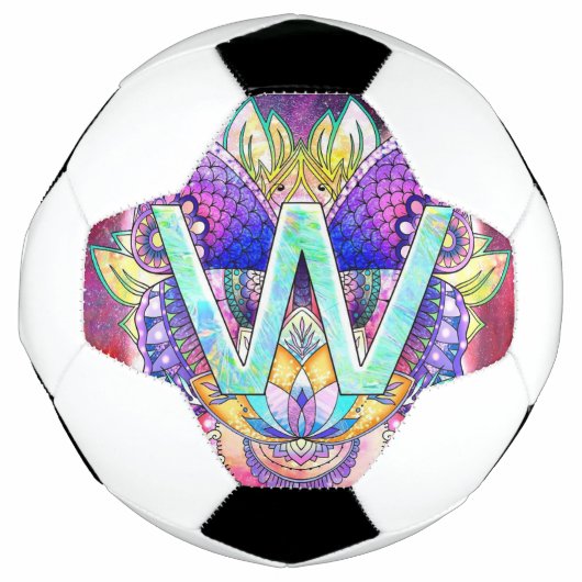 Alphabet W mandala Fußball (Vorderseite)