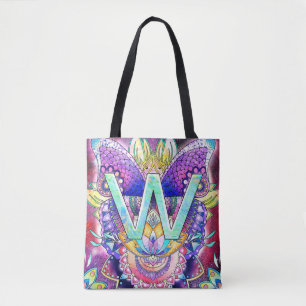 Alphabet W mandala Tasche