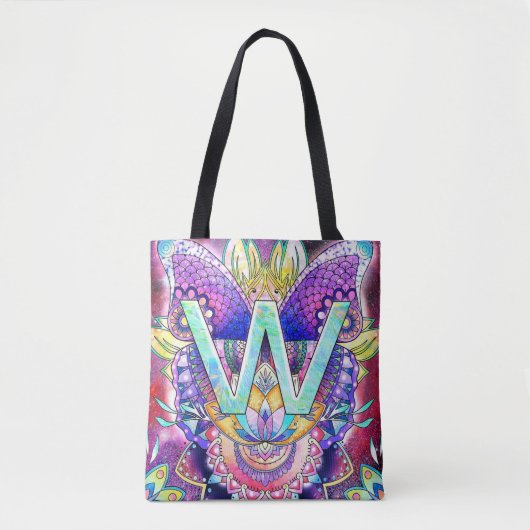 Alphabet W mandala Tasche (Vorderseite)