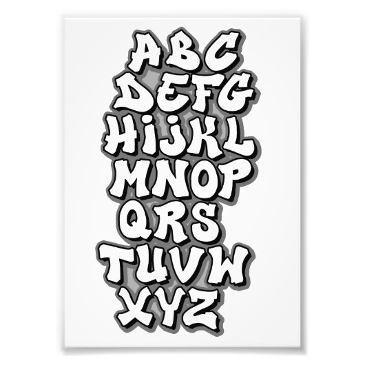 Alphabet White / Grey Fotodruck (Vorne)