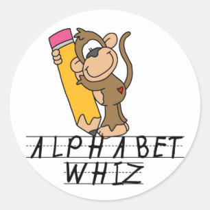 Alphabet Whiz Runder Aufkleber