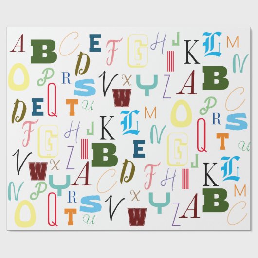 Alphabet Wrapping Paper Geschenkpapier (Flach)