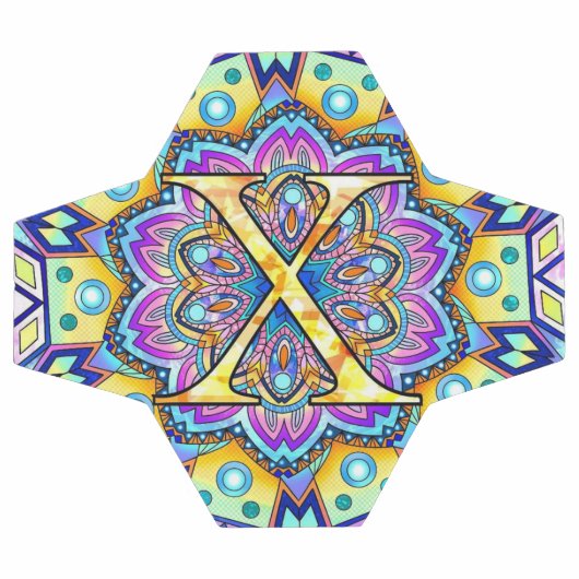 Alphabet X mandala Fußball (Flach)