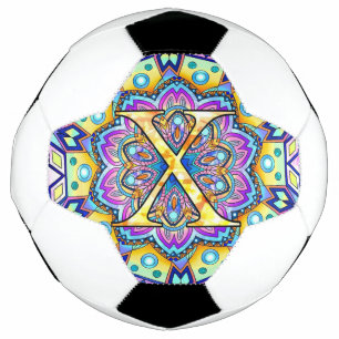 Alphabet X mandala Fußball