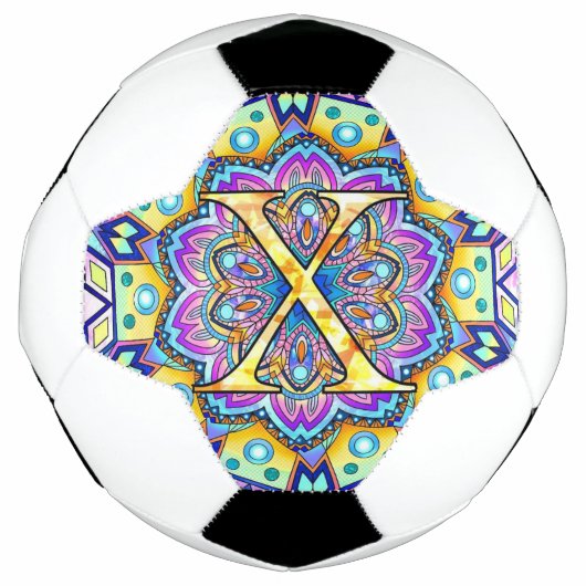 Alphabet X mandala Fußball (Vorderseite)