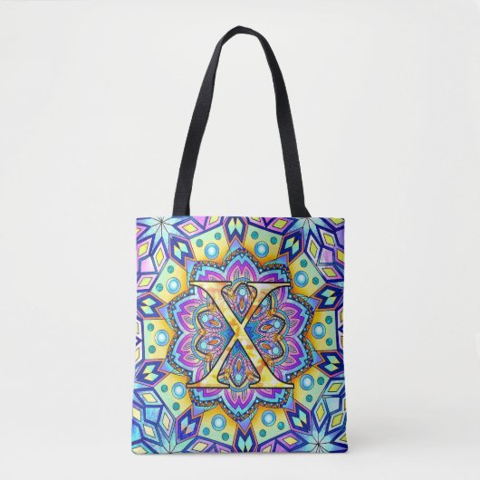 Alphabet X mandala Tasche (Vorderseite)