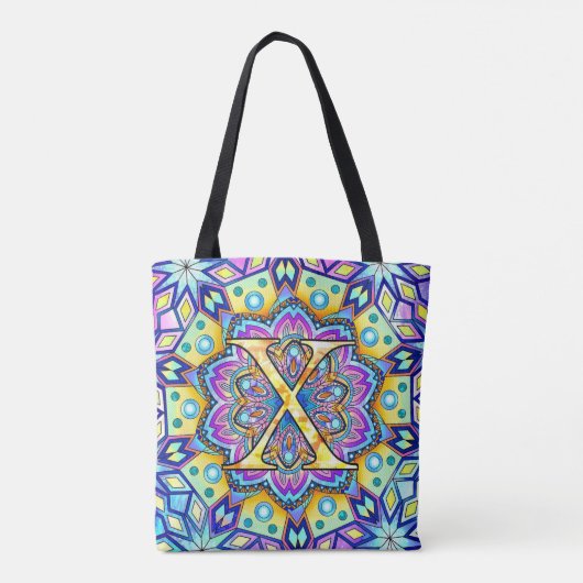 Alphabet X mandala Tasche (Rückseite)