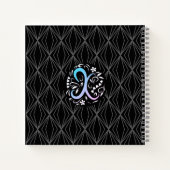 Alphabet X Monogram Handwriting Notizblock (Rückseite)