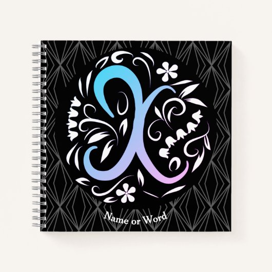 Alphabet X Monogram Handwriting Notizblock (Vorderseite)