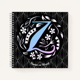 Alphabet Z Monogram Handwriting Notizblock