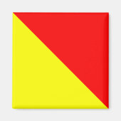 Alphabet-Zeichen der Wasserflagge O (Oscar) Magnet (Vorne)