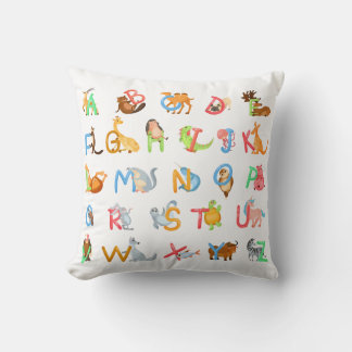 Alphabet Zoo Kids Throw Kissen