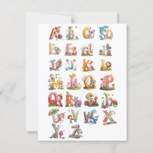 Alphabetbuchstaben Postkarte